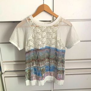 Short Sleeve Lace Top